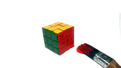Paint brushes cubes rubiks