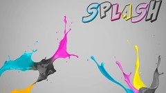 Paint colors splashes CMYK paint splatter