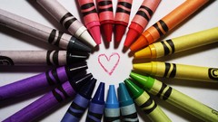Paint Crayons Hearts rainbows