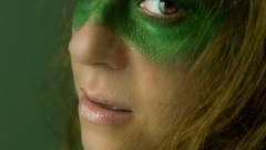 Paint Green woman faces blondes brunettes