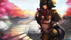 Paint paintings Swords masks samurai armor