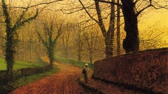 Paint roads paths John Atkinson Grimshaw