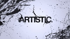 Paint silver minimalistic artistic splatters