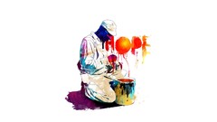 Paint white background hope colors multicolor