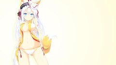 Paint white background white hair blondes masks long hair anime 