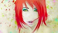 Paint woman abstract scene watercolor lips Typography lonely 