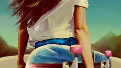 Paint woman artwork Skater Girl