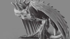 Paint woman Dragons Pencils drawings