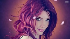 Paint woman smiling susan coffey redheads artwork
