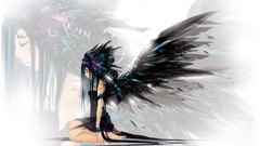 Paint woman wings Robots sad live angels headsets artwork