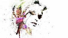 painting abstract face Simple Background Women white background