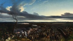 painting battle France classic art soldier clouds