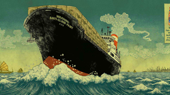 Painting Sea ship high