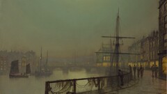 painting ship ports John Atkinson Grimshaw classic art artwork