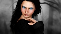 Paintings 3d blue eyes