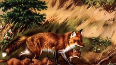 Paintings Animals artwork foxes