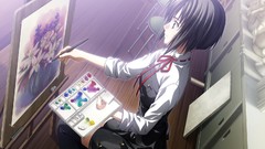 Paintings anime girls ef a tale of memories purple hair game cg 