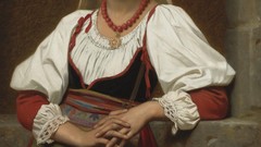 Paintings artwork portraits Hugues Merle Neapolitan Girl