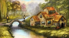Paintings Bridges houses