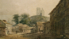 Paintings buildings town artwork