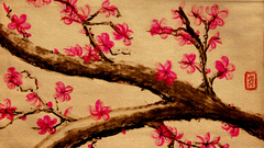 Paintings cherry blossoms Japanese
