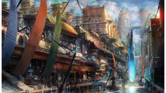 Paintings cityscapes futuristic