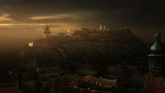 Paintings cityscapes hills towns