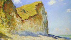 Paintings cliffs impressionism Beaches Claude Monet