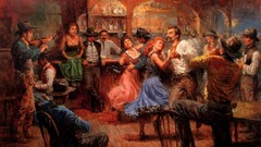 Paintings Cowboys night out