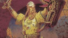 Paintings Dragons Knights head