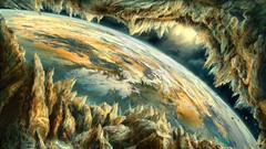 Paintings Earth rocks planets outer space artwork