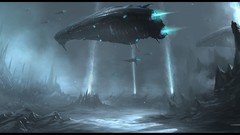Paintings fleet drawings spaceships science fiction vessel 
