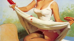 Paintings food pinups thigh