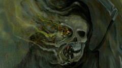 Paintings horror faces skulls artwork grim reapers hooded