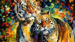 Paintings leonid Afremov tiger