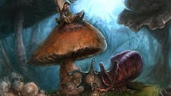 Paintings mushrooms snails