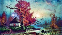 Paintings night houses Juliy