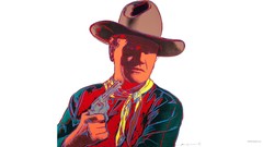 Paintings pop art artwork Andy Warhol cowboy hats John Wayne
