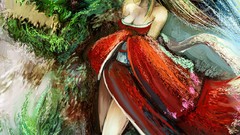 Paintings red eyes drawings anime girls pointy ears artwork 