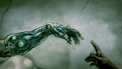 Paintings Robots cyborgs Men