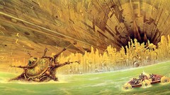 Paintings science fiction cityscapes artwork futuristic Rama