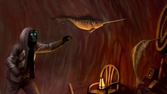 Paintings science fiction digital art romantically apocalyptic 