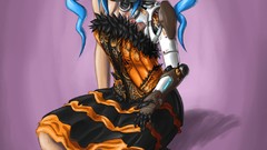 Paintings sitting drawings anime girls fan art digital art