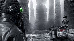 Paintings skeletons masks science fiction gas masks 