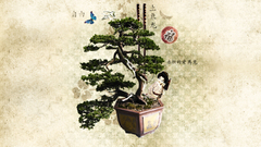 Paintings Trees Japanese geisha