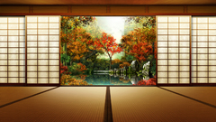 Paintings Trees room ponds