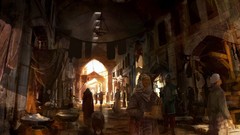 Paintings video games cityscapes