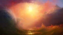 Paintings waves fantasy art