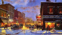 Paintings winter cityscapes streets