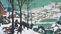 Paintings winter snow skating